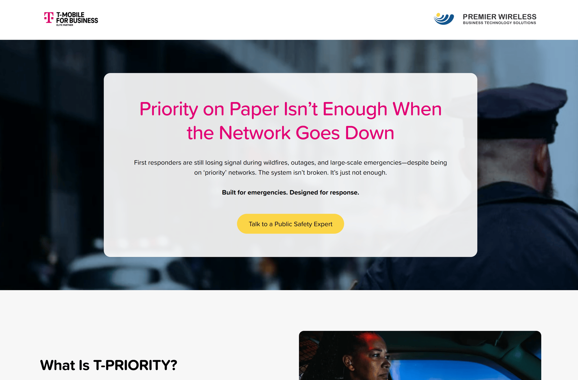 T-priority landing page